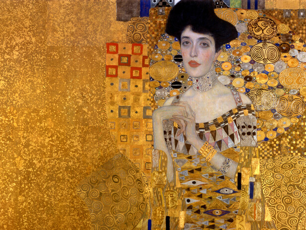 Gustav Klimt, Retrato de Adele Bloch-Bauer I (detalle), 1907
