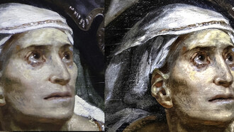 Eugène Delacroix (1798-1863).  "La masacre de Quíos". 1824, óleo sobre lienzo. Masacre perpetrada por los otomanos contra la población griega de la isla de Quíos, en abril de 1822. Museo del Louvre, Paris, Francia  