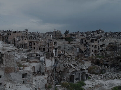 Vista aérea de Alepo, Siria, destrozada por los ataques aéreos