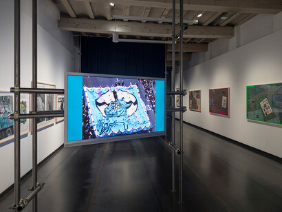 MIRALDA, Exhibition view, Tres Projectes (NYC-MIA-BCN), The Last Ingredients performance Miami 2016, galeria SENDA, November 2018 © Roberto Ruiz