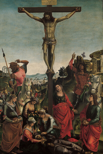Luca Signorelli, Gonfalon du Saint-Esprit, 1494, Huile sur toile - H.156 ; L.104 cm, Urbino, Galleria Nazionale delle Marche © Su concessione del MIBACT e della SBAE delle Marche-Urbino