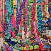 Golden birds_2020_Acrylic on canvas 137.16 x 190.5 cm 