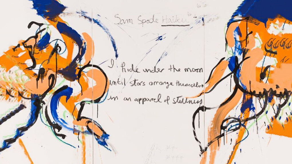 Norman Bluhm and John Yau, Sam Spade haiku #1, circa 1988. Courtesy of Schneider Museum of Art