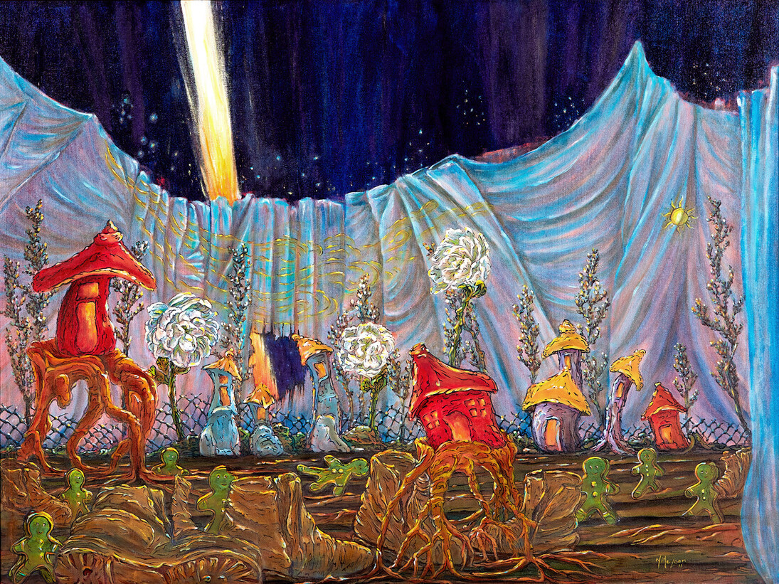 Nancy McLean, 59 Houses, Oil on Canvas, 36" x 48", Courtesy of Agora Gallery