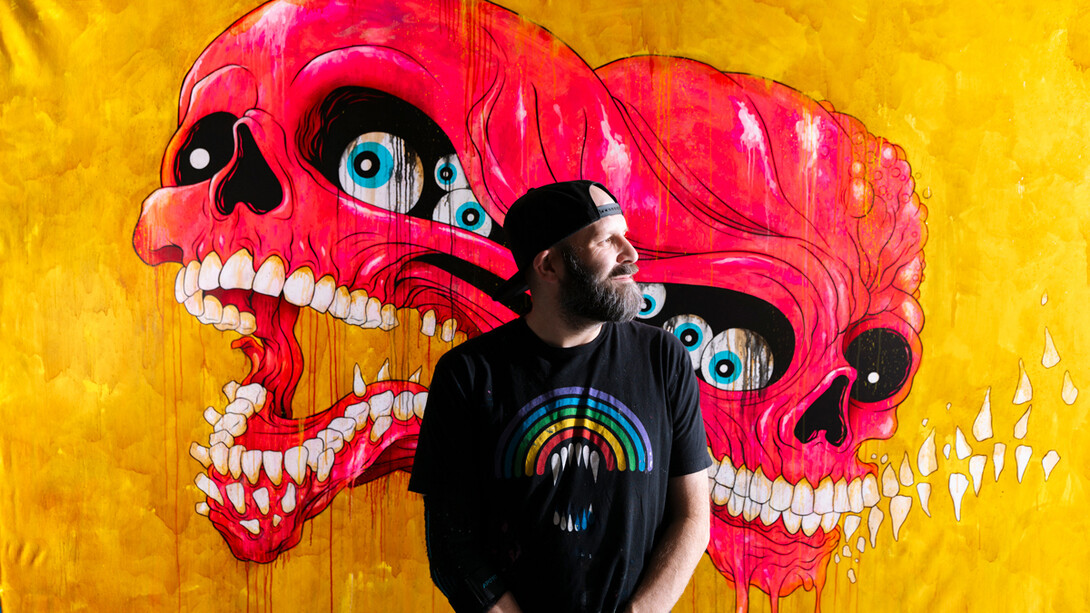 Alex Pardee in studio. Courtesy of Harman Projects. Photo by Chloe Rice