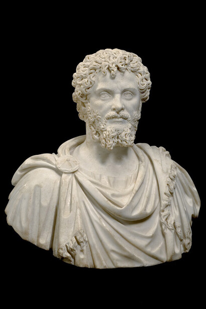Roman
Portrait Bust of Emperor Septimius Severus
Imperial period, ca. 201–211 AD
Marble
H. 30 5/16 in. (77.0 cm)
Sidney and Lois Eskenazi Museum of Art, Gift of Thomas T. Solley