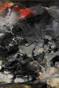 Paul Jenkins, Sphinx (also known ad Western Sphinx), 1958, oil and enamel on canvas, courtesy Galleria Open Art, Prato