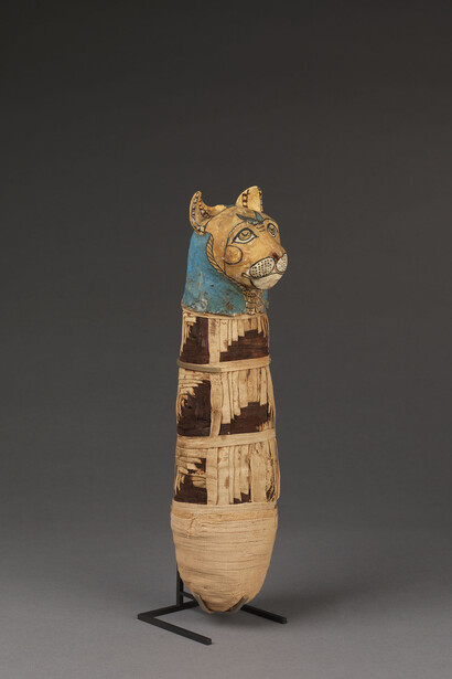 Mummy of a cat, Organic matter, linen, card, Late Period (664-332 BC) © Musée du Louvre, Dist. RMN-Grand Palais / Christian Decamps