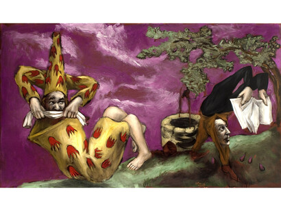 Gérard Garouste, Le Puits, 2007, huile sur toile, 114 x 195 cm. Collection particulière. © Courtesy Galerie Daniel Templon, Paris. Photo Bertrand Huet/Tutti. © Adagp Paris 2015