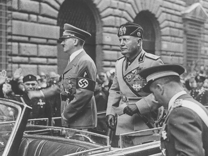 Adolf Hitler y Benito Mussolini, el 28 de septiembre de 1938