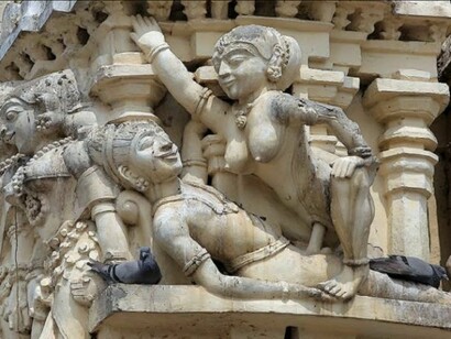 Sex sculpture in Belur, India