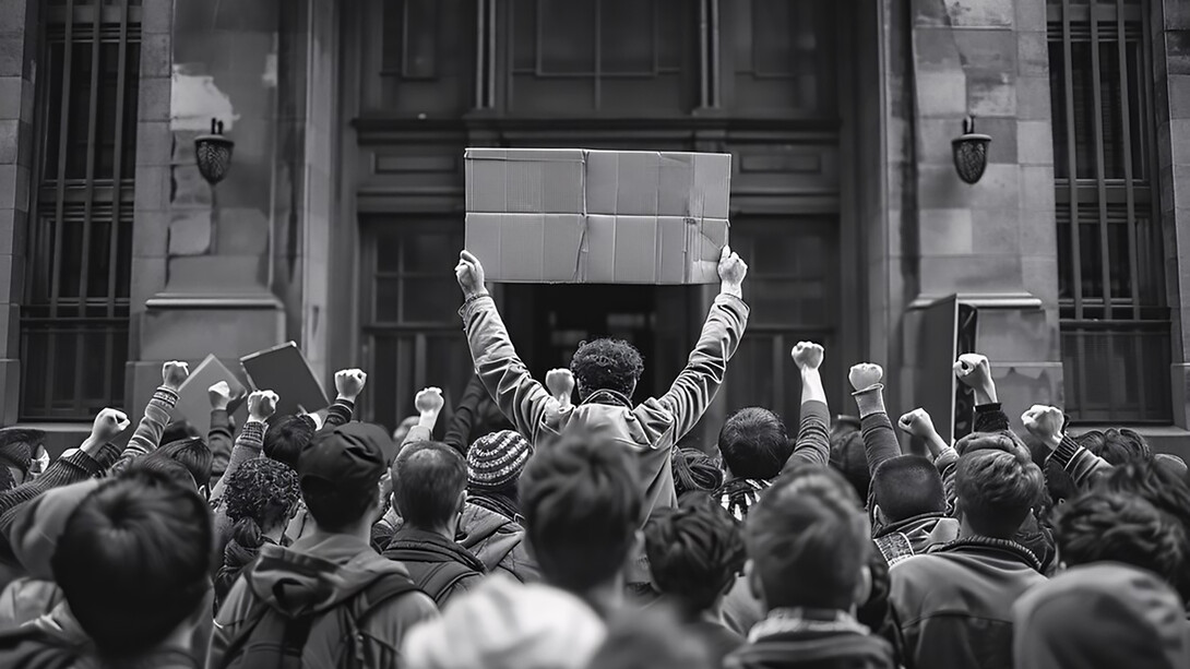 A diverse group of people actively participating in protests for social justice and human rights