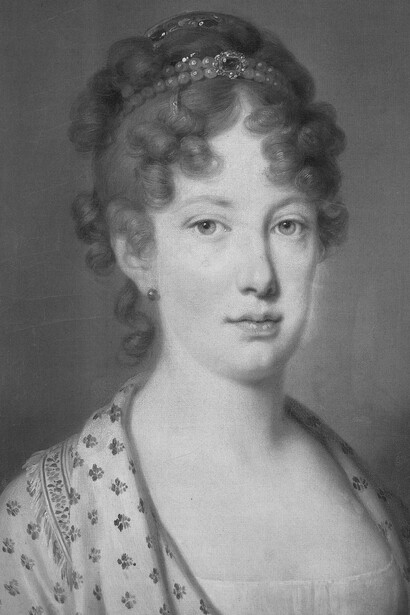 Retrato de a arquiduquesa D. Leopoldina de Áustria (1797-1826), posteriormente Imperatriz Consorte do Brasil, esposa de Pedro I do Brasil (1798-1834). Autor Joseph Kreutzinger