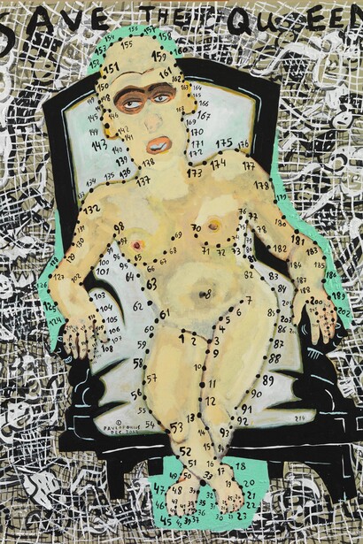 Tassos Pavlopoulos, Save the Queen, 2012, acrylic on canvas, 90 x 80 cm, Courtesy the artist and Kalfayan Galleries, Athens - Thessaloniki