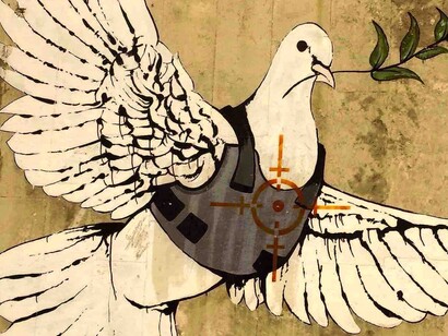 Grafiti de Banksy en el Muro de Cisjordania (Belén)