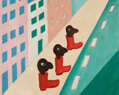 Tarsila do Amaral. City (The Street), 1929. Collection of Bolsa de Art. © Tarsila do Amaral Licenciamentos.