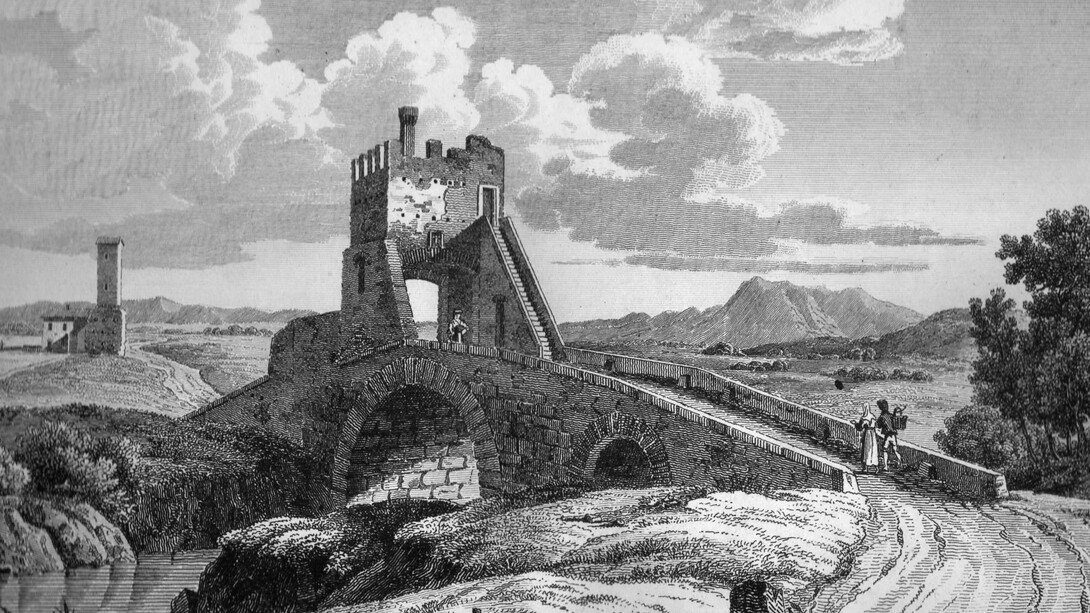 Il ponte Salario, incisione francese dell'Ottocento