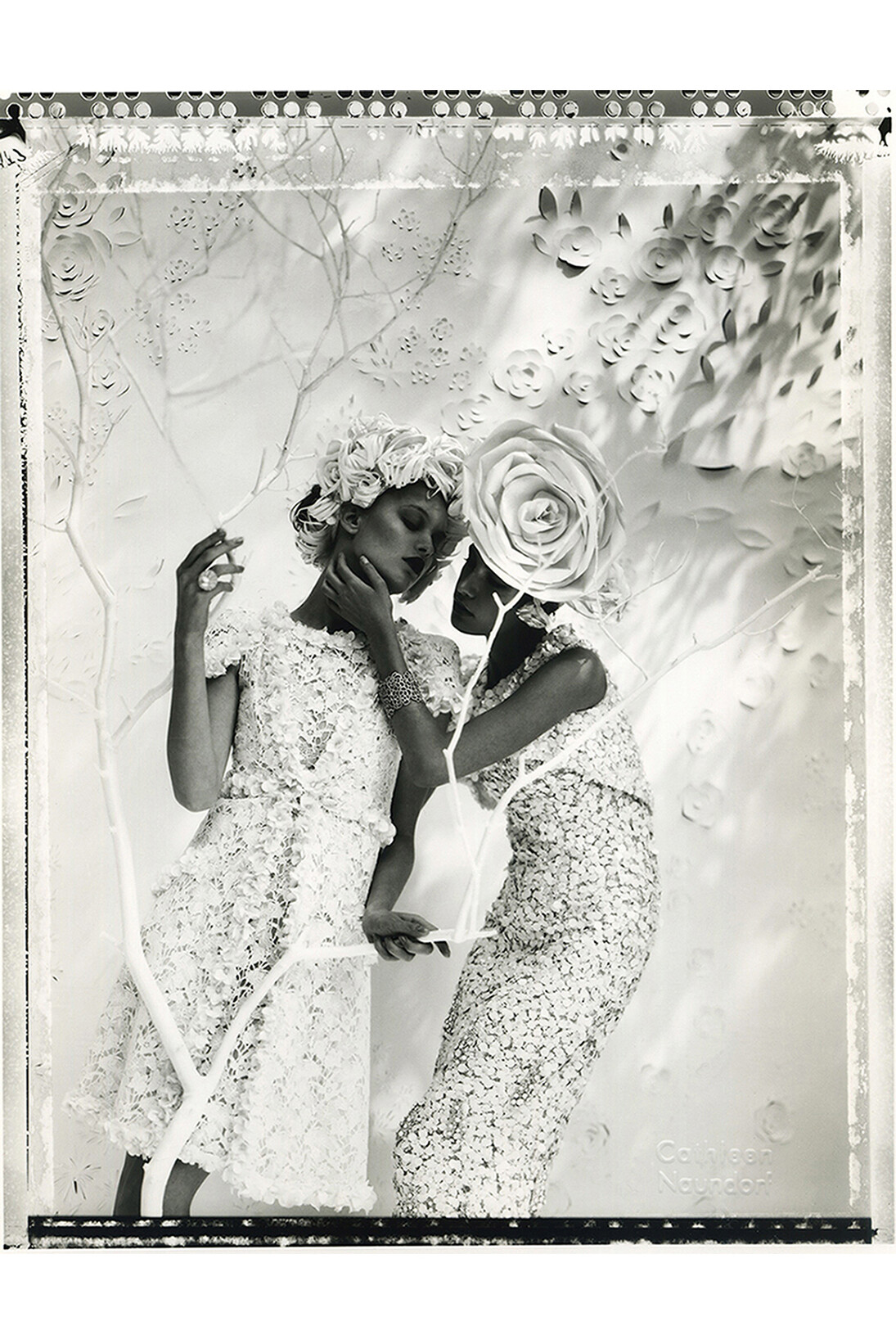 Cathleen Naundorf, Les Deux Camélias, Chanel - Haute Couture Summer 2009 - N°30 & 60, 2009, Gelatin silver print, 24 x 20 inches (60 x 50 cm)