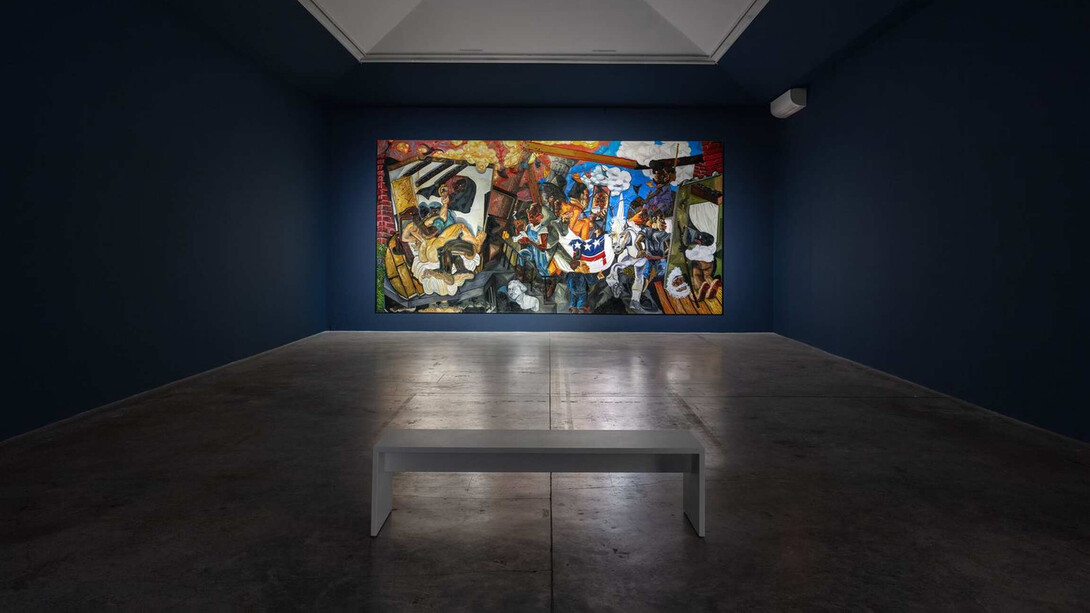 Jameson Green, Look back, and smile on perils past, exhibition view. Courtesy of Almine Rech