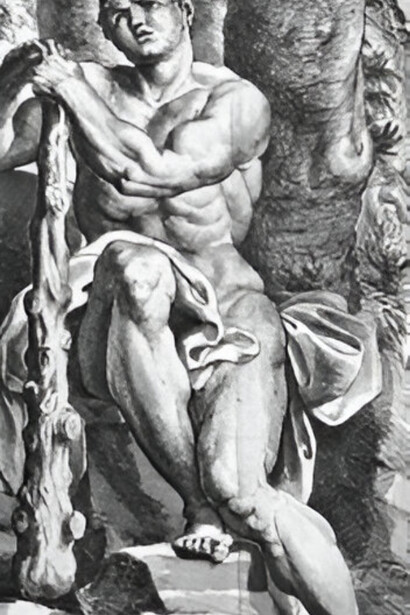 "Hércules en una encrucijada entre el vicio y la virtud", ilustración, Giacomo Frey, siglo XVIII