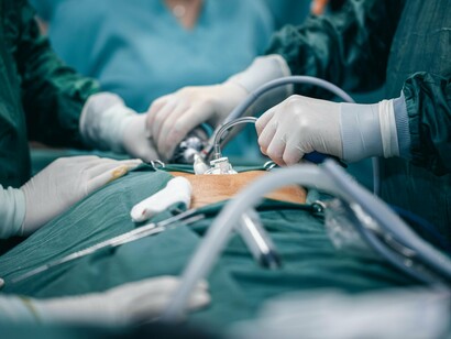 Cirurgia feita por laparoscopia. Plataformas como o robô Da Vinci são amplamente utilizadas em intervenções complexas, permitindo movimentos delicados e uma recuperação mais rápida para os pacientes