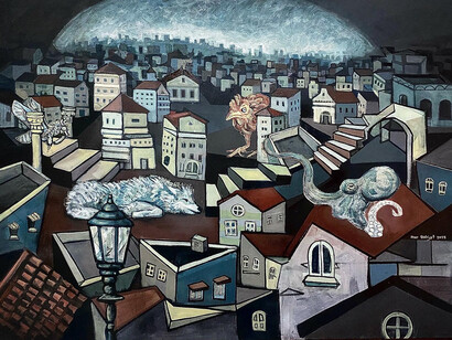 Noor Bhajat, Resilience, 2023, Acrylic on Canvas, 100 X 120 cm. Courtesy of Artbooth Gallery