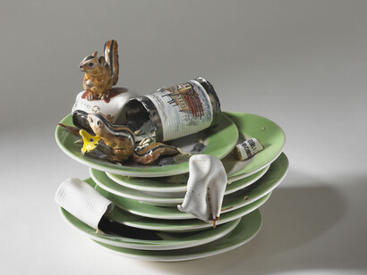 Bertozzi & Casoni, Pinocchio, 1999, ceramica policroma, cm. h. 25 x 31 x 32. Courtesy of Pinacoteca Civica di Ascoli Piceno