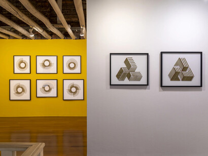 Esteban Peña Parga, Dibujos a lápiz, vista de exhibición. Cortesía de Galería Nueveochenta