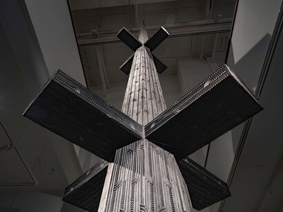 Brett Graham, Cease tide of wrongdoing, exhibition view, 2020. Courtesy of Queensland Art Gallery