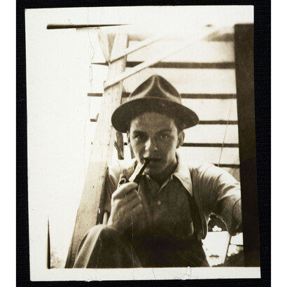 “Selfie” on the stairs, c. late 1930’s © Sinatra Family Archives