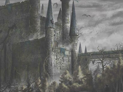 A view of the Castle of Wolfenbach from an indirect angle as illustrated in the novel by Eliza Parsons