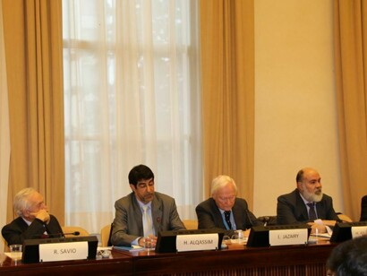 Dr. Roberto Savio, Dr. Hanif Hassan Ali Al Qassim and Dr. Idriss Jazairy 