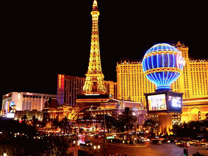 La ricostruzione della Torre Eiffel a Las Vegas in Nevada, US
