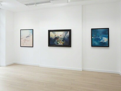 Zao Wou-Ki, Chu Teh-Chun, and Che Chuang, Exhibition view. Courtesy of Omer Tiroche Gallery