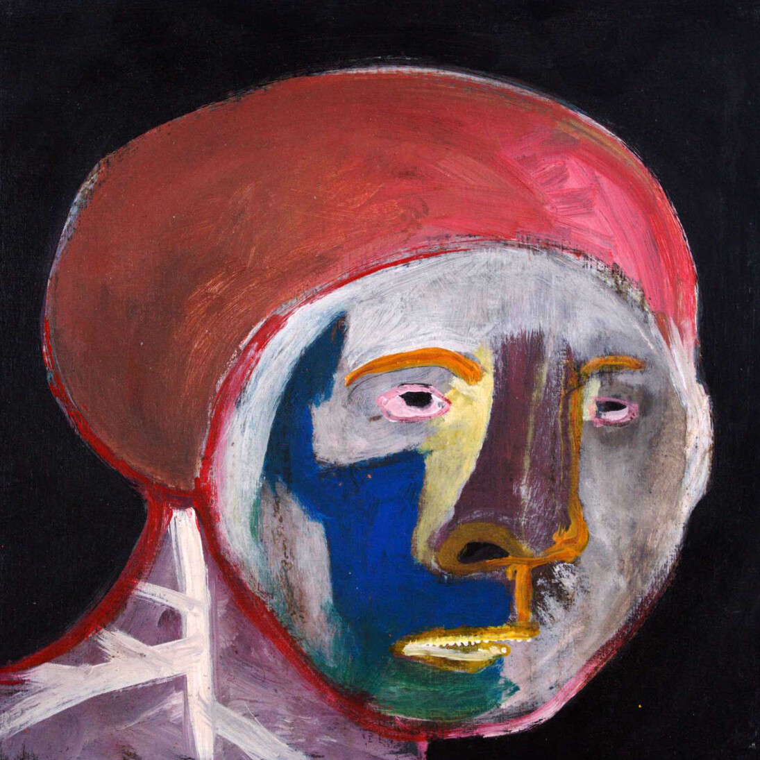 Ignazio Giordano, Pena e Panico, 2017, acrilico su tavola, 40 x 40 cm, dittico - sinistra