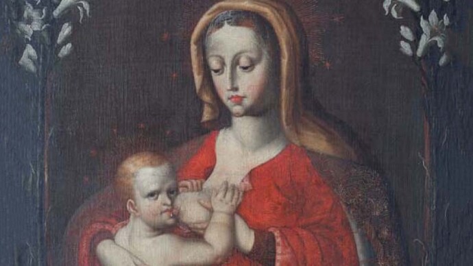 Anónimo, Virgen de la leche, s. XVII. Cortesía del Museo Pedro de Osma