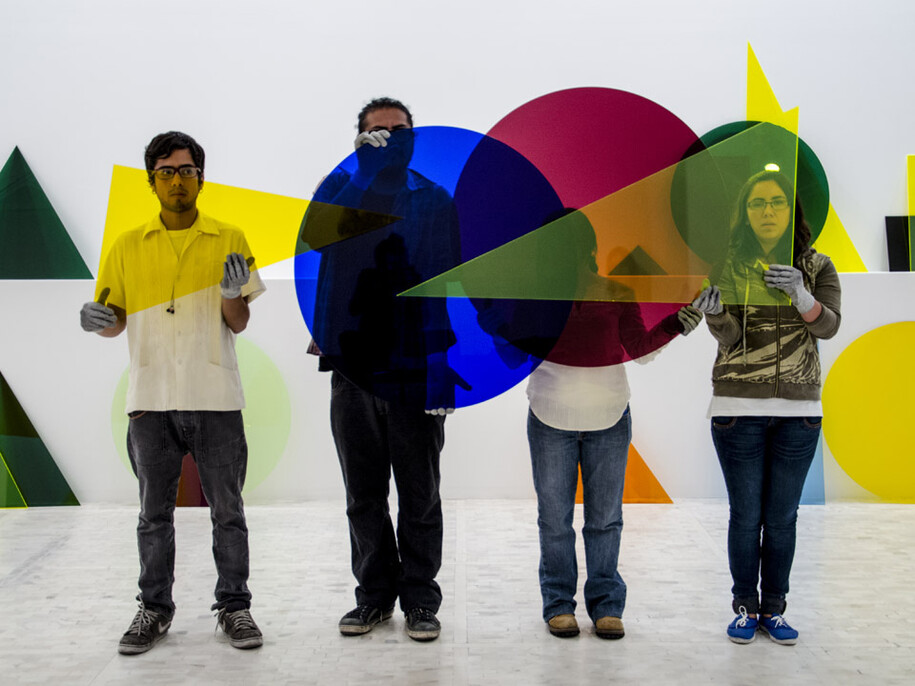 Amalia Pica, A ∩ B ∩ C, 2013, Acrylic sheets, overall dimensions variable. Solomon R. Guggenheim Museum, New York, Guggenheim UBS MAP Purchase Fund. Installation view, Museo Tamayo Arte Contemporáneo, Mexico City, A ∩ B ∩ C, April 9–July 14, 2013. Courtesy the artist and Marc Foxx Gallery, Los Angeles. Photo: Daniela Uribe, courtesy the artist and Museo Tamayo Arte Contemporáneo 