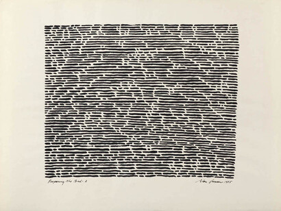 Alan Gussow (1931-1997), Preparing the Bed – 2, 1975, Ink on paper, 18 x 24 inches. Courtesy of Driscoll Babcock Galleries