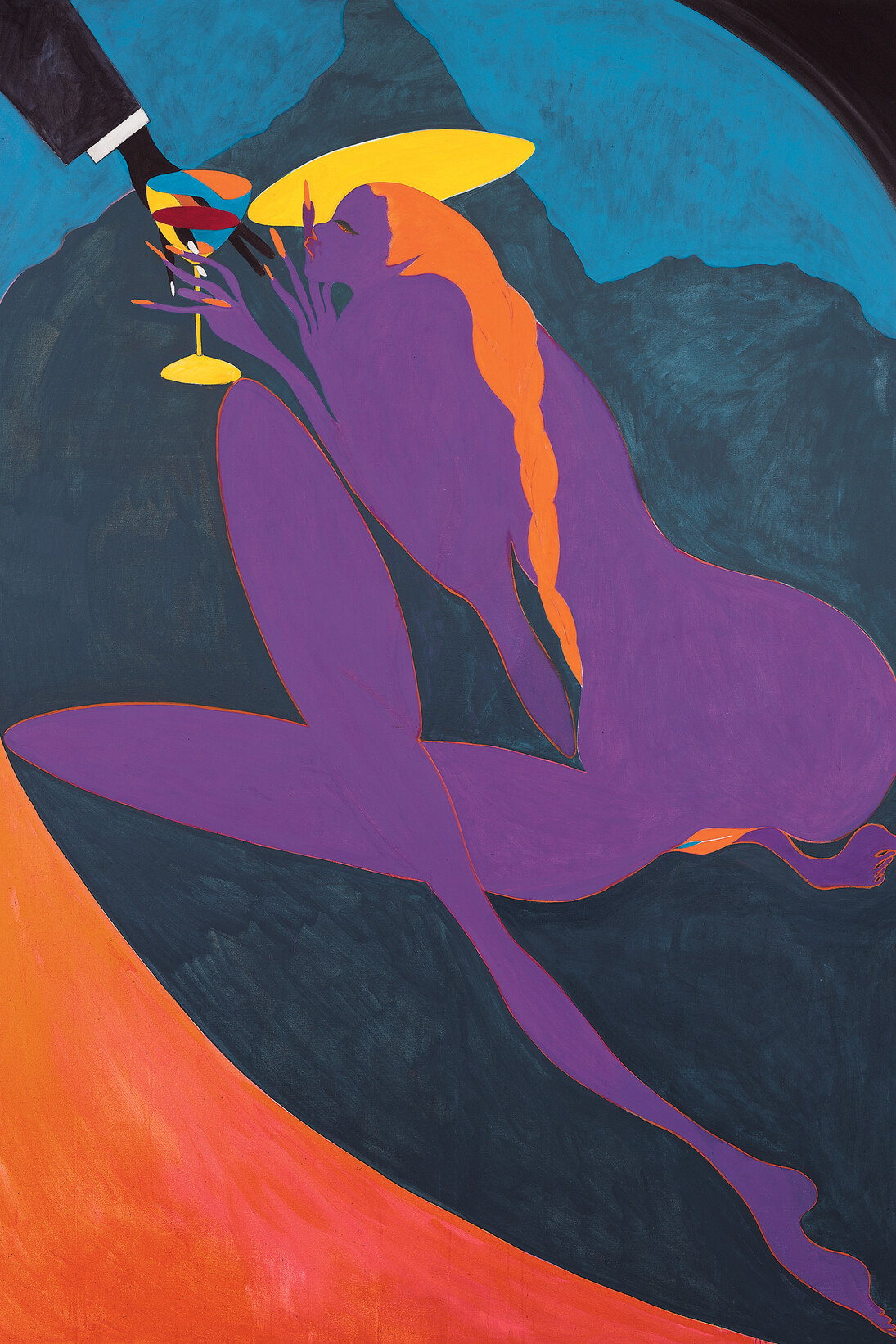 Chris Ofili, Confession (Lady Chancellor), 2007. Oil on linen, 110 3/5 x 76 4/5 in (281 x 195.3 cm). Courtesy the artist and David Zwirner, New York/London. ©Chris Ofili