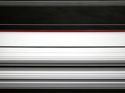 Cui Xiuwen, Reincarnation No. 15, 2015, varnished aluminum and acrylic on canvas, 39 3/8 x 59 inches (100 x 150 cm)