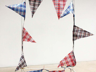 Jeff Feld, The family of saltimbanques, 2015, Vinyl, steel, 49 x 41 x 21