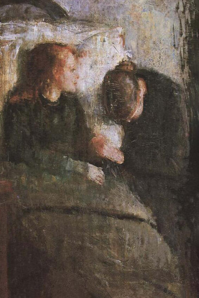 Munch, "La bambina malata", (1885-1886). Comunicava la sua sofferenza, la sua malinconia, la sua inquietudine d’animo, il suo malessere, la sua paura