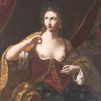 Elisabetta Sirani, Cleopatra (detalle)