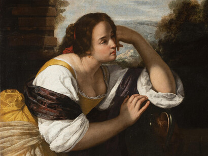 Dettaglio Samaritana in Cristo e la Samaritana al Pozzo, Artemisia Gentileschi