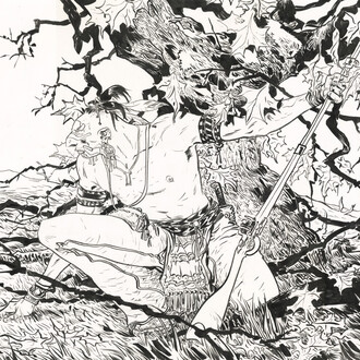 Paul Pope, Liberty tree, Homage to Hugo Pratt - Poster for The comic book legal defense fund (detail), 2014. Courtesy of Philippe Labaune Gallery