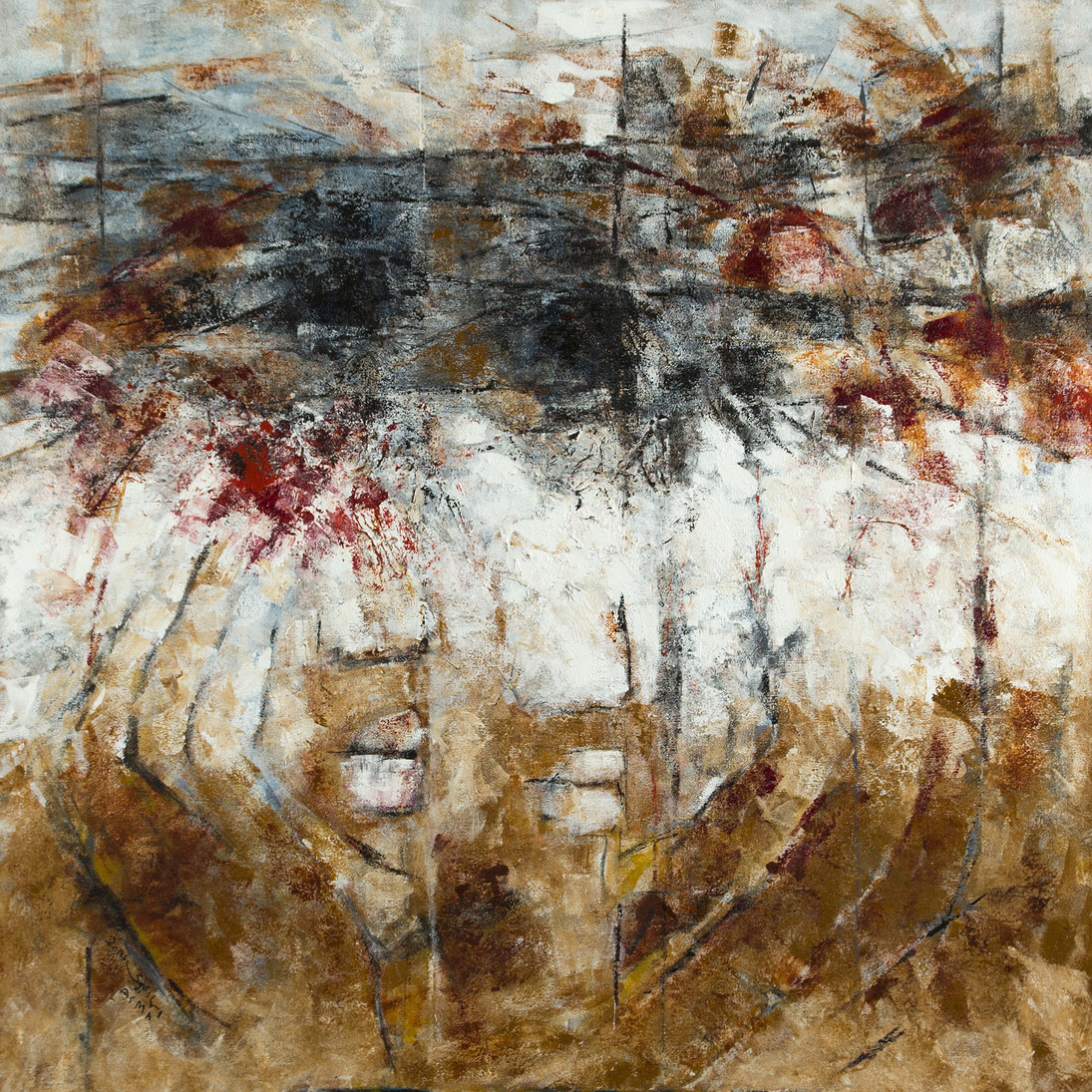 Asma Fayoumi, The Witness, 2014, 120 x 120 cm, acrylic on canvas