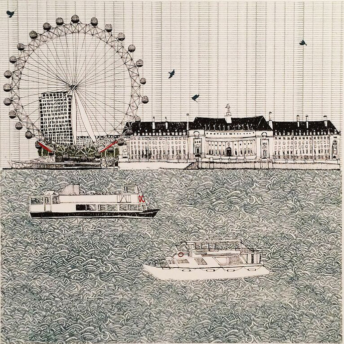 Clare Halifax, Eye Eye London, Silk Screen Print, 
25 x 27 cm