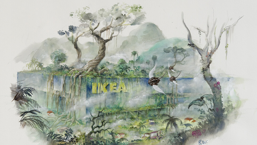 WINSHLUSS, Guernikea, 2015, Gouache on paper, 29 3/8 x 41 3/4 in. Unique piece, Courtesy Galerie GP & N Vallois, Paris, Photo : Aurélien Mole