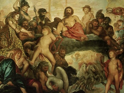 Peter Paul Rubens, Concilio degli dei, particolare, 1602, olio su tela, Praga, Collezione d’Arte del Castello di Praga