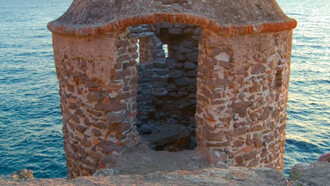 Abandoned guard tower at Capraia